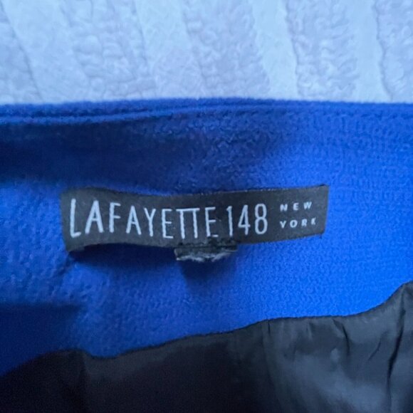 Lafayette 148 New York Womens Blue Virgin Wool Button-Front Career Jacket Blazer - Picture 3 of 9